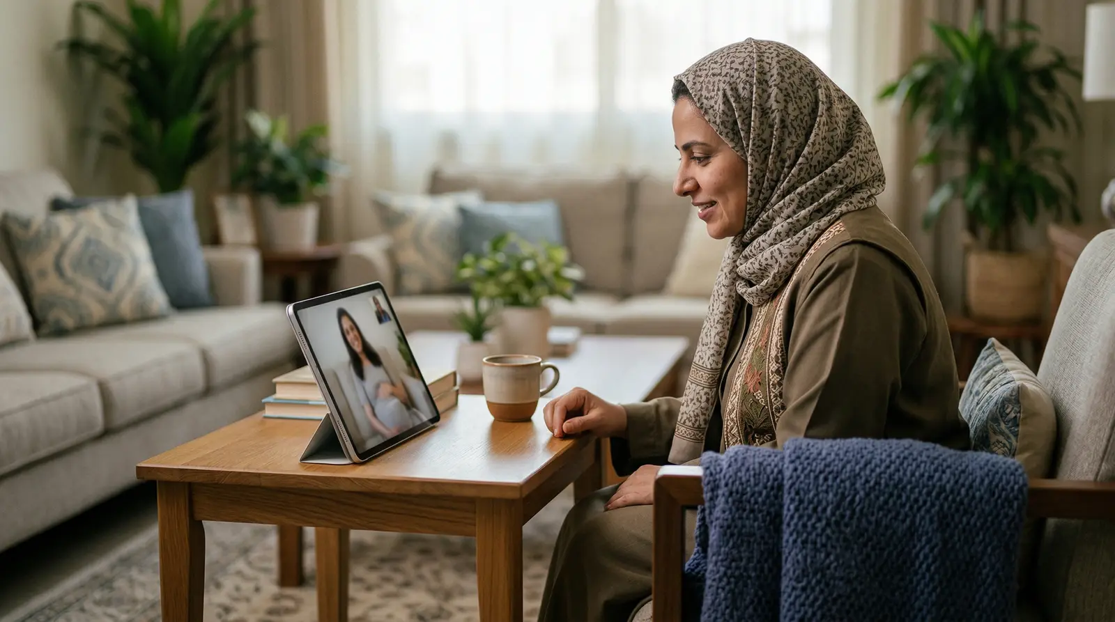قابلة من وِل خلال استشارة حمل مع أم في الرياض